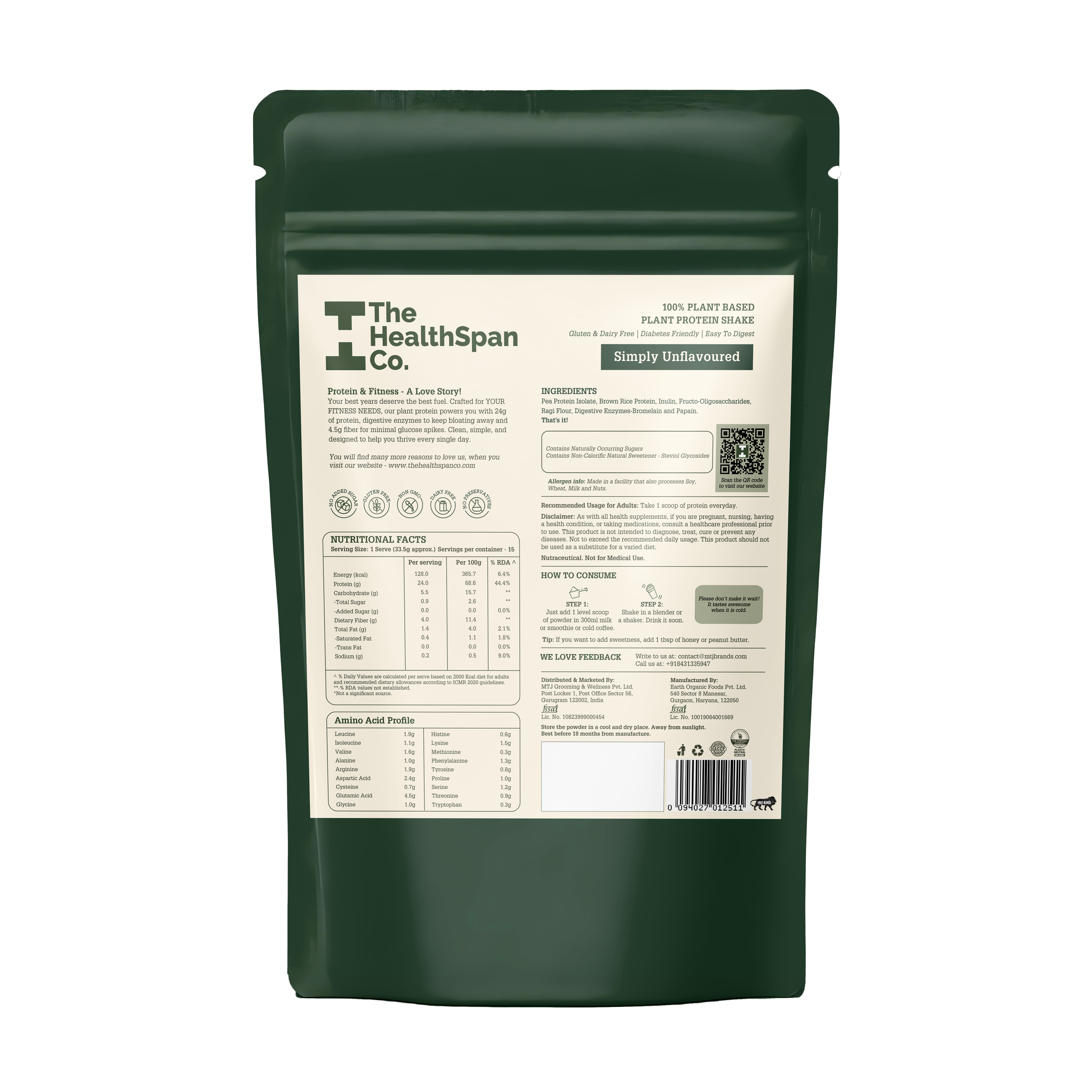 Fiber Fuel Plant Protein | 24 g Vegan Protein + 4 g Fiber | Belgian Chocolate or Unflavoured Fiber Fuel Plant Protein | 24 g Vegan Protein + 4 g Fiber | Belgian Chocolate or Unflavoured