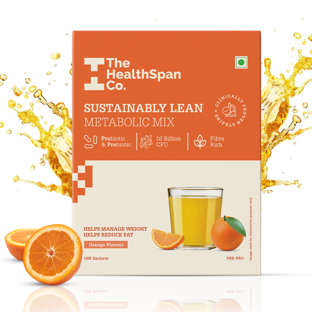 Metabolism Support Probiotic Drink - Orange Flavor (10 Billion CFU + Fiber)