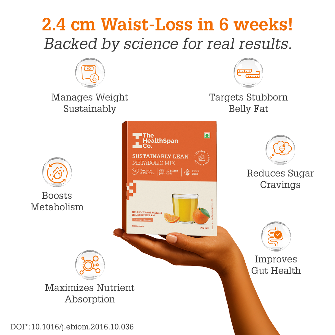 Metabolism Support Probiotic Drink - Orange Flavor (10 Billion CFU + Fiber)