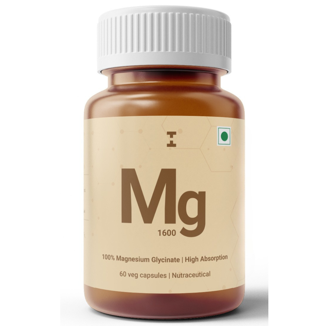 100% Magnesium Glycinate - High Absorption - 60 Veg Capsules