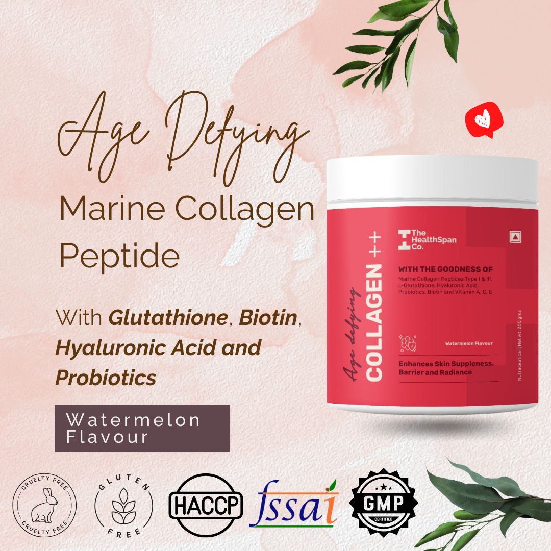 The Healthspan Co. Korean Marine Collagen++ for Women & Men, 250g | Hydrolyzed Collagen Powder | 25 Serves, Watermelon