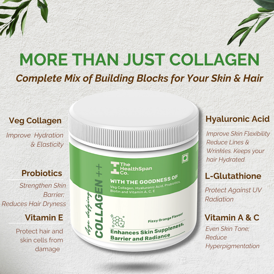 The Healthspan Co. Collagen++ | Hydrolyzed Collagen Type I and III | Korean Marine & Vegan Variants | For Skin, Hair, Nails