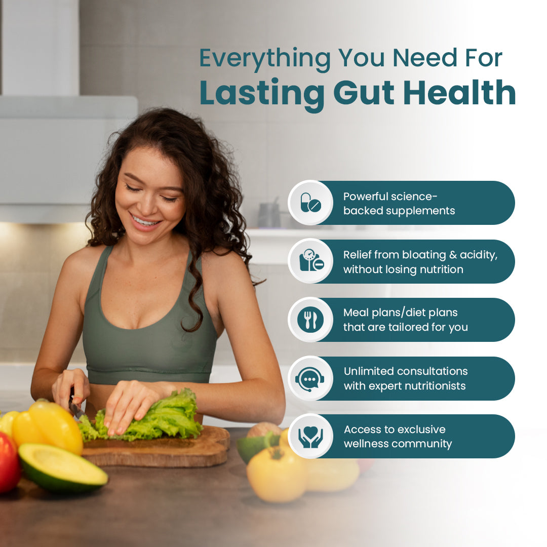 Science-Backed Gut Health Program | Metabolic Booster + Digestive Mix | Unlimited 1:1 Expert Consultations
