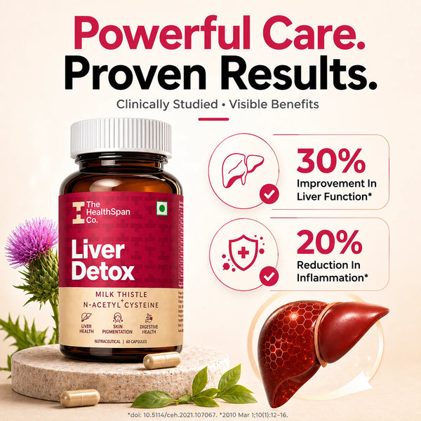 Liver Detox Capsules with Milk Thistle | Helps Improve Digestion and Reduce Inflammation | 60 Capsules