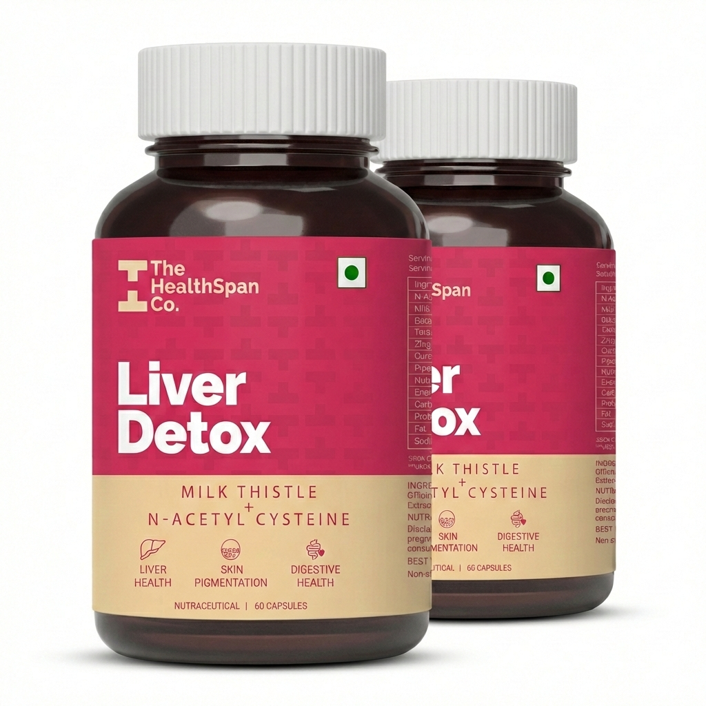 The Healthspan Co. Liver Detox Supplement | Milk Thistle (80%) & N-Acetyl Cysteine 900 mg