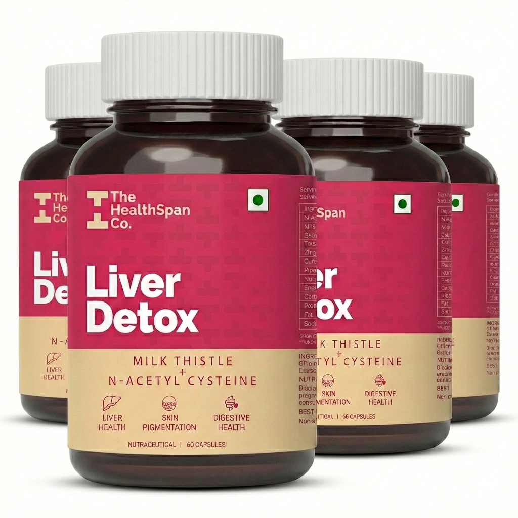The Healthspan Co. Liver Detox Supplement | Milk Thistle (80%) & N-Acetyl Cysteine 900 mg