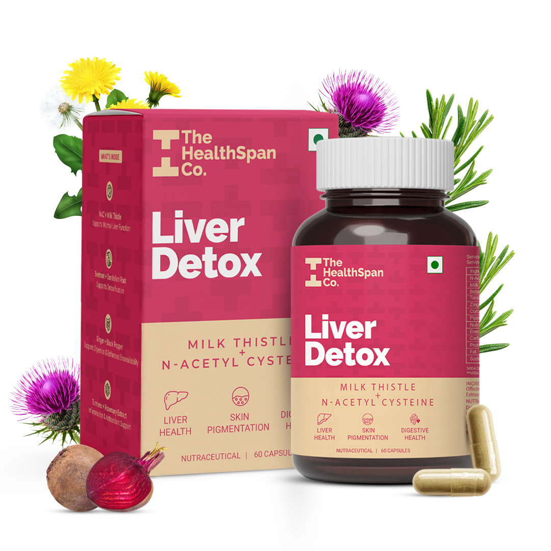 The Healthspan Co. Liver Detox Supplement | Milk Thistle (80%) & N-Acetyl Cysteine 900 mg