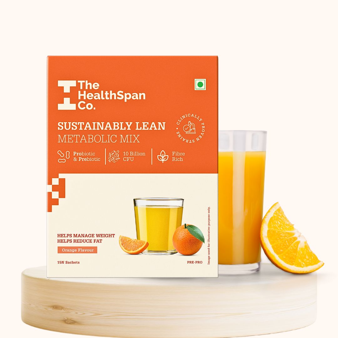 Metabolism Support Probiotic Drink - Orange Flavor (10 Billion CFU + Fiber)
