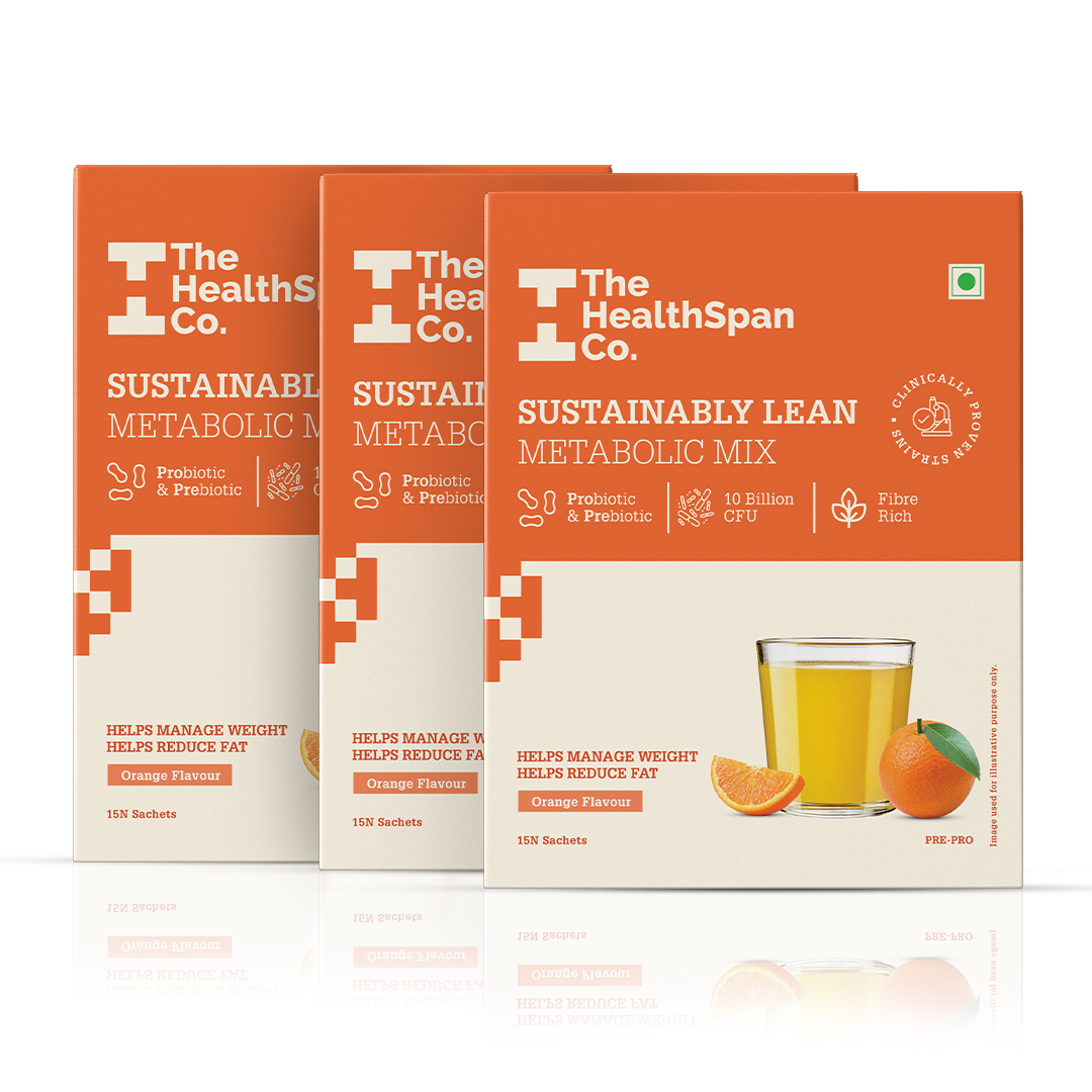 Metabolism Support Probiotic Drink - Orange Flavor (10 Billion CFU + Fiber)