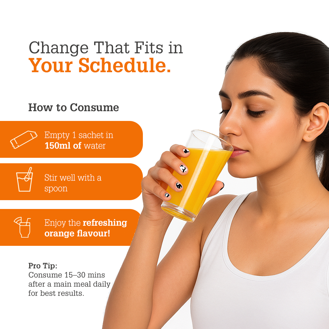 Metabolism Support Probiotic Drink - Orange Flavor (10 Billion CFU + Fiber)