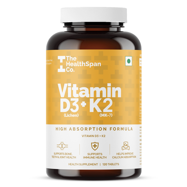The Healthspan Co.Vitamin D3 + K2 (MK7) 120 Tablets